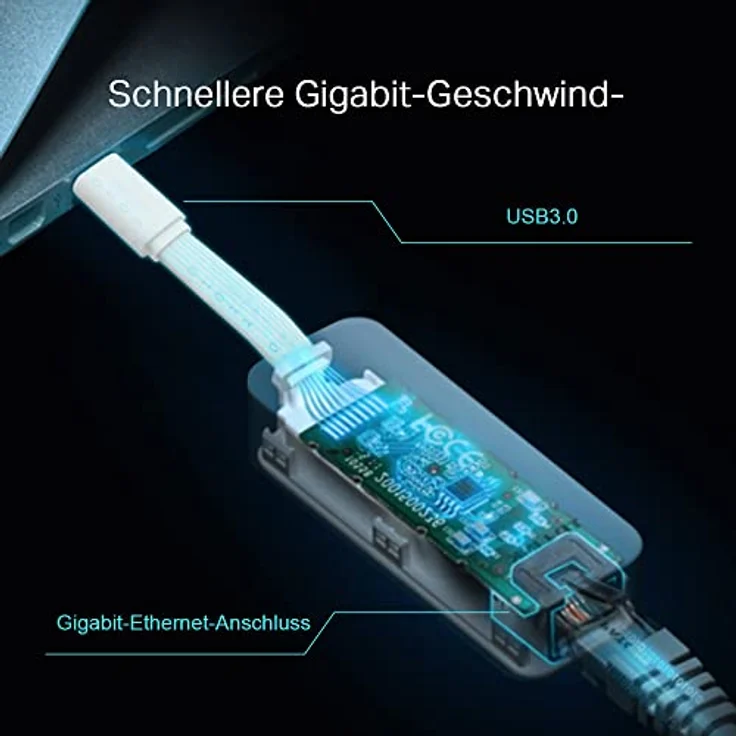 TP-Link UE300C USB C auf Ethernet Adapter, USB C auf RJ45 Gigabit Ethernet LAN Netzwerkadapter, Plug-and-Play unter Windows 11/10/8.1/8, macOS, iPadOS, Chrome OS und Linux OS – Bild 4