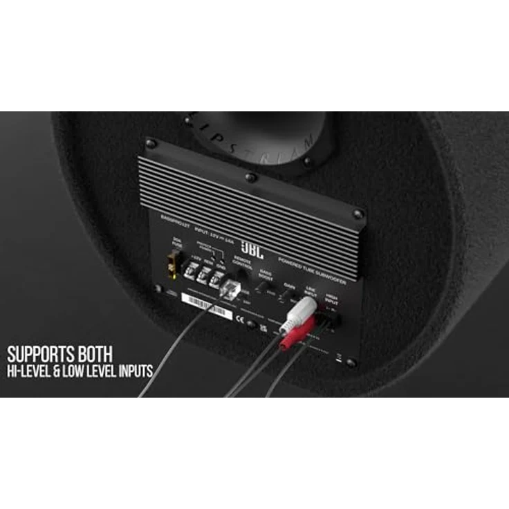 JBL BassPro Tube 12 Zoll 30cm Subwoofer Auto Aktiv, Tube Bassbox mit 450W Max Klasse D Verstärker, Patentierte Tiefbass Slipstream-Port, Fernbedienung – Bild 5