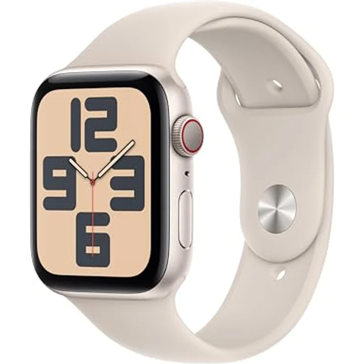 Apple Watch SE GPS + Cellular, 44 mm Aluminiumgehäuse Polarstern, Sportarmband Polarstern – S/M – Bild 1