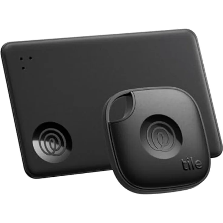 Tile by Life360 Starter Pack (2024) Bluetooth-Tracker 2er-Pack (Schwarz Mate/Slim) - iOS- & Android-kompatibel, Wasserfest, 105m Reichweite