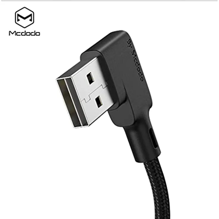 mcdodo 90 Grad USB C Kabel QC 4.0 3A LED Spiralkabel Dehnbare zu 1.5M Schwarz - Preisvergleich – Bild 2