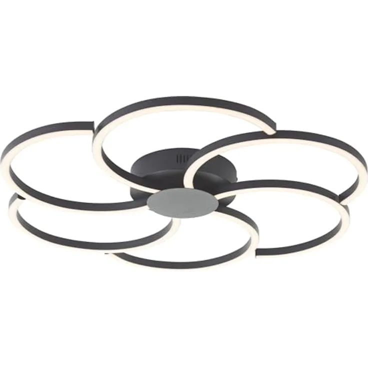 Brilliant LED Deckenleuchte Fico 65 cm, dimmbar, CCT-Farbanpassung, Nachtlicht, Aluminium, schwarz