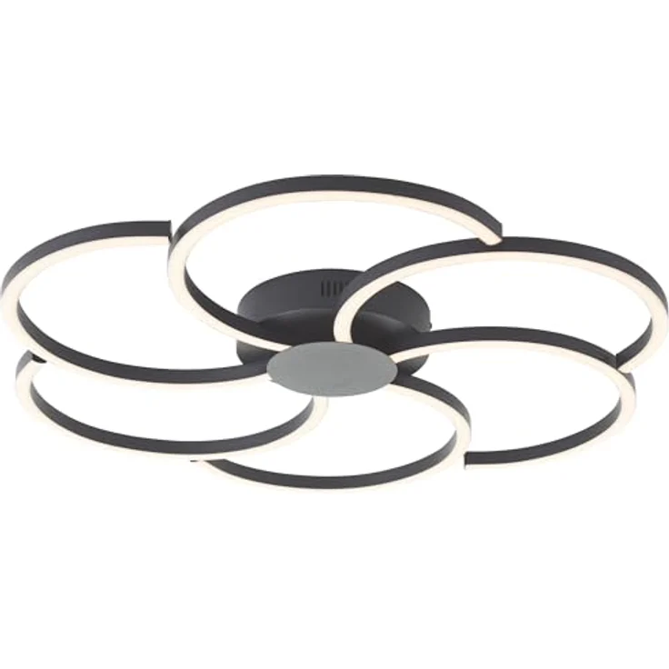 Brilliant LED Deckenleuchte Fico 65 cm, dimmbar, CCT-Farbanpassung, Nachtlicht, Aluminium, schwarz – Bild 1