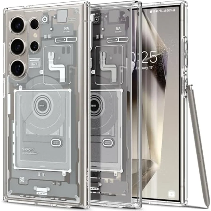 Spigen Ultra Hybrid Zero One Hülle Kompatibel mit Samsung Galaxy S24 Ultra -Zero One Weiß, PC Platte, TPU-Rahmen, Air Cushion Technologie – Bild 1