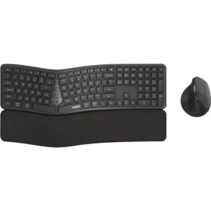 RAPOO 8810ME KOMBO, kabelloses Tastatur- und Mausset mit Multi-Modus-Verbindung, 1600 DPI, grau