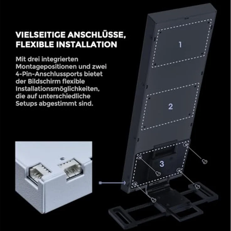 Lian Li 8.8 Universalbildschirm, 8,8 Zoll IPS-LCD-Display mit 1920 x 480 Auflösung und ARGB-Beleuchtung, weiß – Bild 7