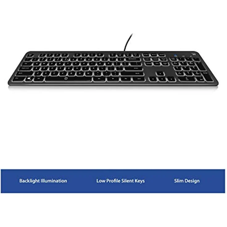 Ewent EW3268 LED-Hintergrundbeleuchtungstastatur, weiß, USB verkabelt, Full-Size, große Buchstaben, italienisches QWERTY-Layout – Bild 2