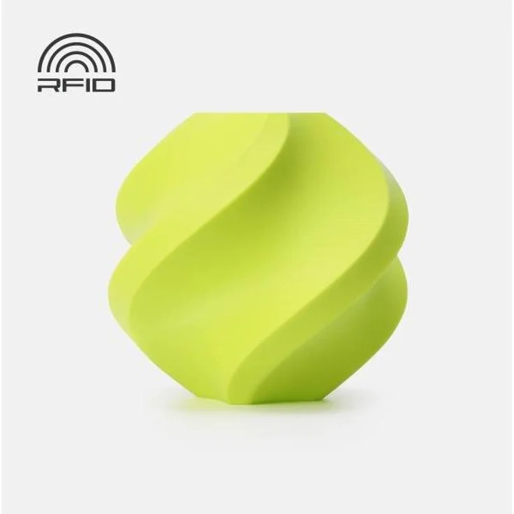 Bambu Lab PLA Basic Refill Bright Green, 3D Filament 1.75mm, 1000g, spulenlose und nachhaltige Variante mit RFID für intelligentes Drucken