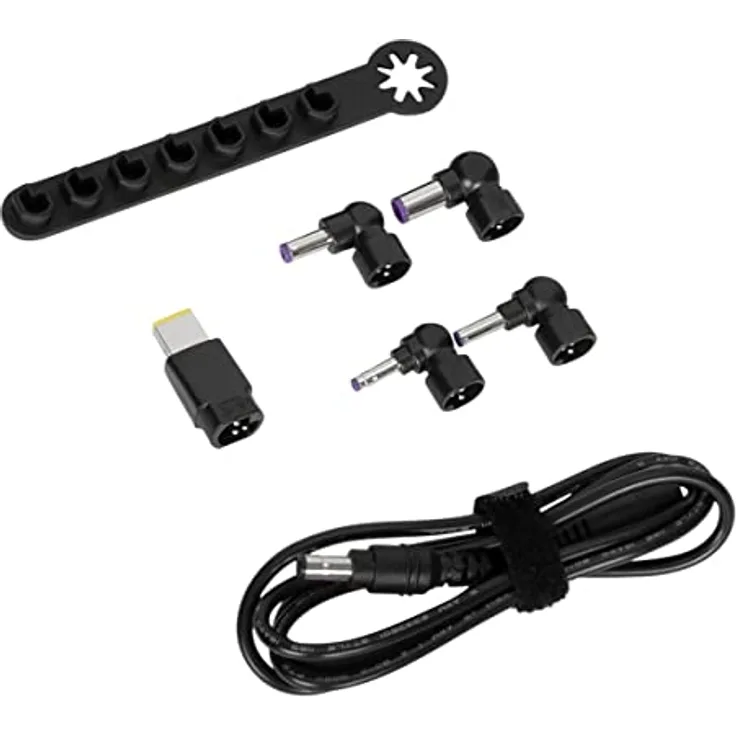 Targus ACC1134GLX, 90 W Notebook Netzteil für ältere Laptops, Schwarz mit 5 Ladeadaptern und Spitzenhalter
