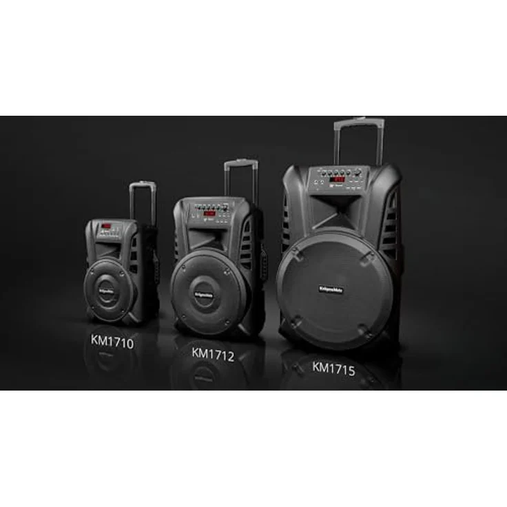 Kruger&Matz KM 1712, Aktive Lautsprecherbox mit Bluetooth, Karaoke-Funktion und integriertem Akku, Schwarz – Bild 6