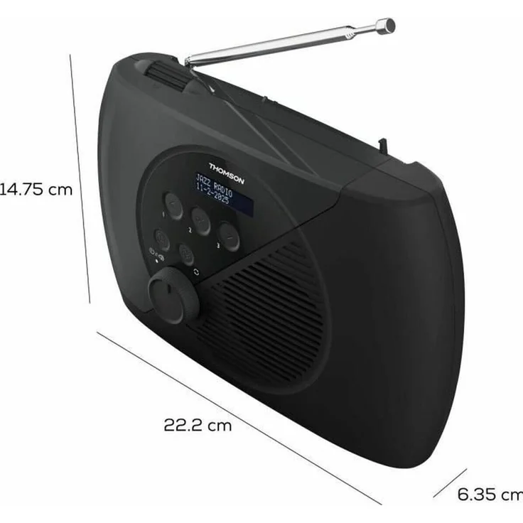 Thomson RT350DAB, DAB-Radio mit analogem Tuner und Teleskopantenne, schwarz