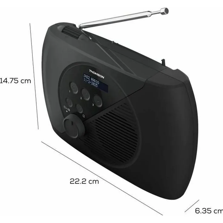Thomson RT350DAB, DAB-Radio mit analogem Tuner und Teleskopantenne, schwarz