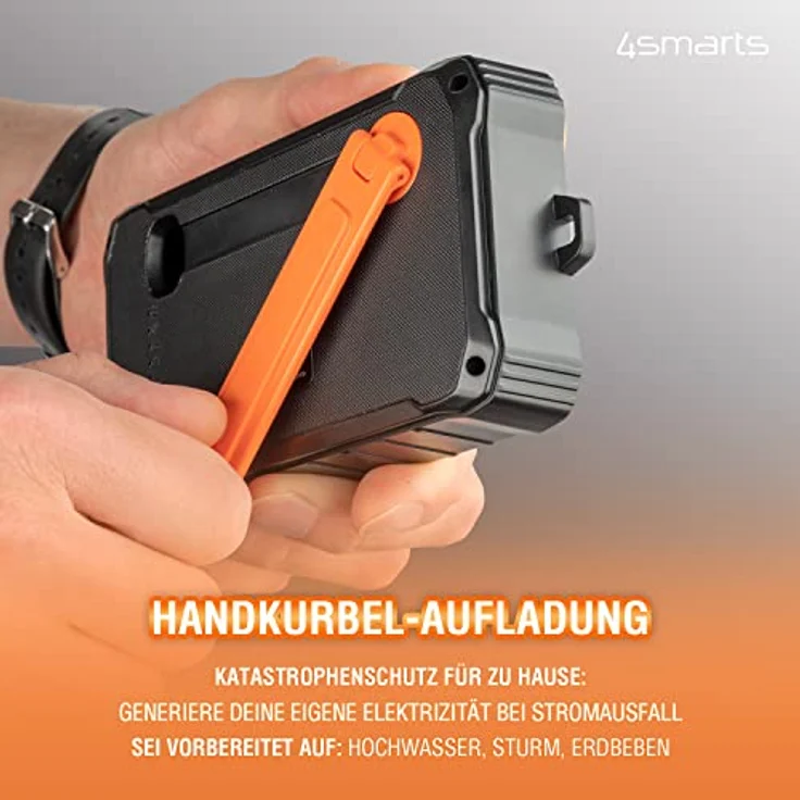 4smarts Prepper Solar Powerbank (12000 mAh, 10.50 W, 44.40 Wh), Schwarz – Bild 6