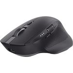 Trust Ozaa+ Kabellose Maus Bluetooth + 2.4GHz, Programmierbare Mehrgeräte Funkmaus, Seitliches Mausrad, 60% Recyclingkunststoff Wiederaufladbare Leise Bluetooth Maus Laptop Computer Mac, Schwarz