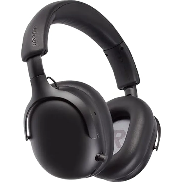 MEDION HX-1 Pure Over Ear Kopfhörer, kabellos, Bluetooth 5.4, 100 Stunden Akkulaufzeit, passive Noise Isolation, IPX4 spritzwassergeschützt, urban anthrazit