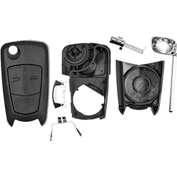 mt-key Auto Klapp Schlüssel Ersatz Gehäuse 2 Tasten + Rohling + VARTA CR2032 für OPEL CORSA D, TIGRA B, ASTRA H, ZAFIRA B, OE Qualität – Bild 3
