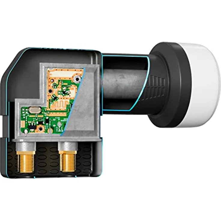 HB-DIGITAL Twin LNB (Test SEHR GUT *) 2 Teilnehmer Direkt LTE Protected Satelliten Digital Sat Full HD TV 3D 4K UHD Kontakte vergoldet Wetterschutz Schwarz – Bild 5