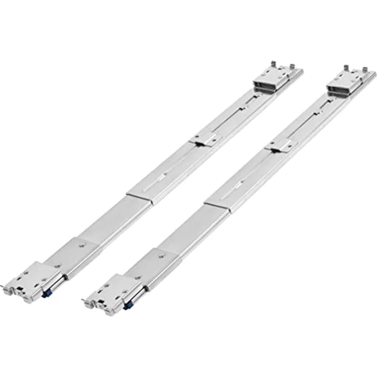 Silverstone SST-RMS08-20 - Hochwertiges Kugellagerschienenset für Rackmount-Gehäuse, das kein Werkzeug erfordert, Unterstützt 1U- und 2U-Formfaktor