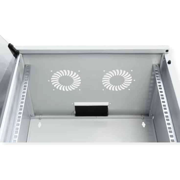 ROLINE 19-Zoll Wandgehäuse Basic 12 HE, 540x400 BxT Bausatz grau, mit Vollglastür und verstellbaren Profilschienen – Bild 8