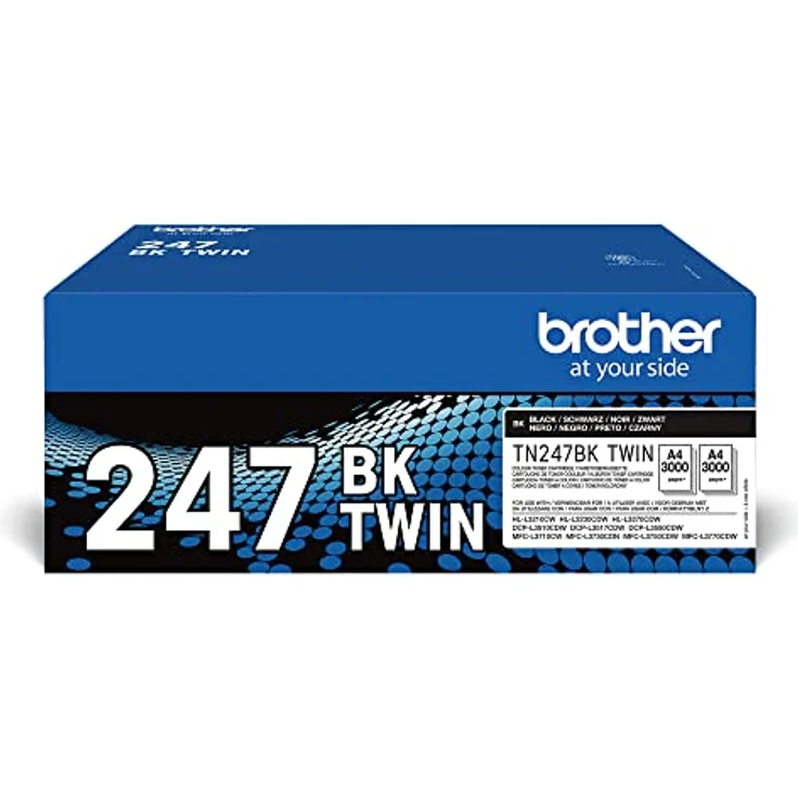 Brother TN-247 Tonerkartusche, 2 Stück, je ca. 3.000 Seiten, schwarz für ausgewählte Brother Druckermodelle – Bild 1