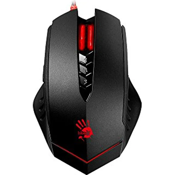 Bloody V8MA, Kabelgebundene Gaming Maus mit 3200 DPI, Metal Glides und AHEAD-Technologie, schwarz