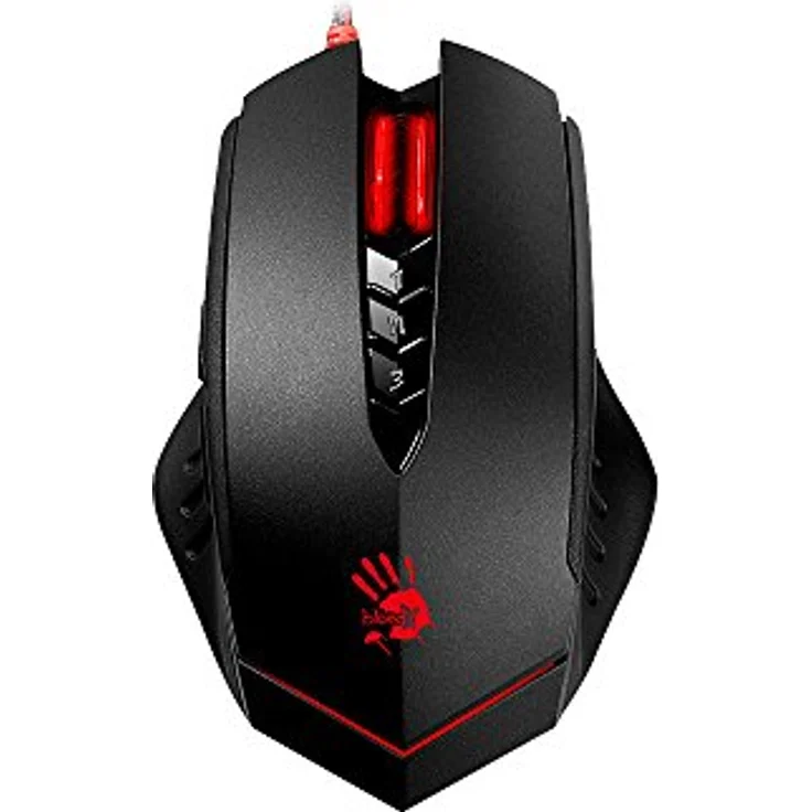 Bloody V8MA, Kabelgebundene Gaming Maus mit 3200 DPI, Metal Glides und AHEAD-Technologie, schwarz – Bild 1