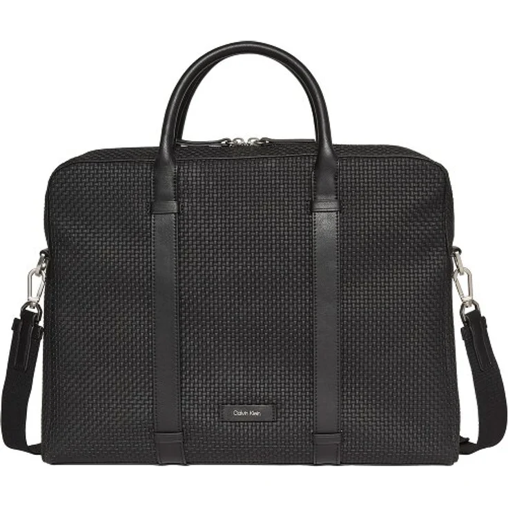 Calvin Klein Embossed Laptoptasche, 37.5 cm, schwarz, 100% Polyurethan