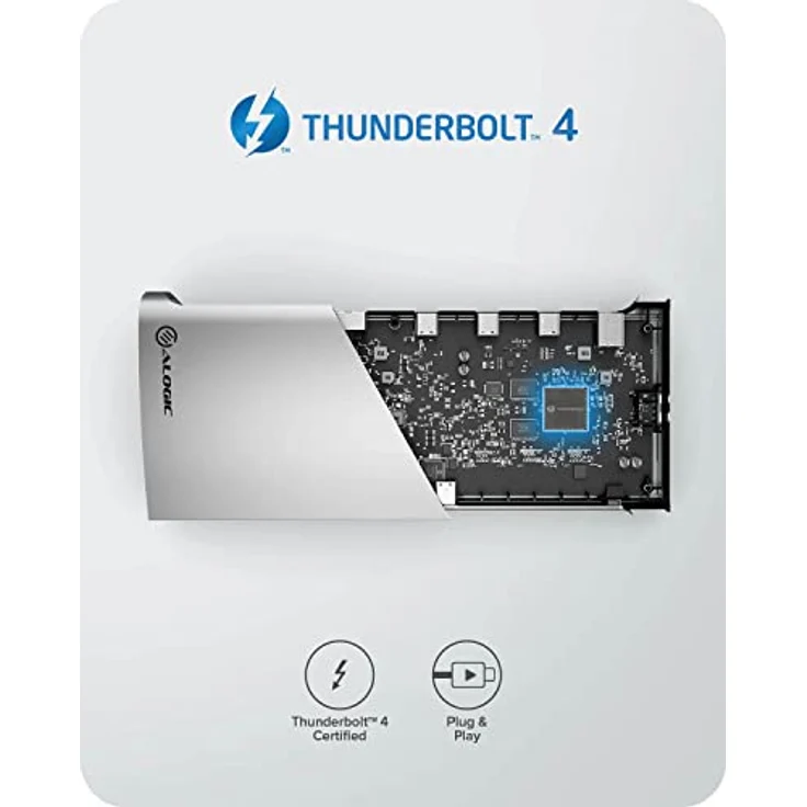 ALOGIC Thunderbolt 4 Blaze 11-in-1-Dockingstation, 3xUSB-C 4.0, 3xUSB-A 3.1 Gen 2, 1xUSB-A 2.0, 96W PD, 4K@60Hz, Audiobuchse, Ethernet, SD-Kartenleser, Windows, Mac & Chromebook kompatibel. – Bild 4