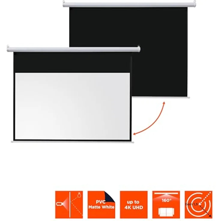 celexon basic line Motorleinwand 240 x 135cm, Heimkino Leinwand, Leinwand 16:9, Beamerleinwand, 3D – Bild 6