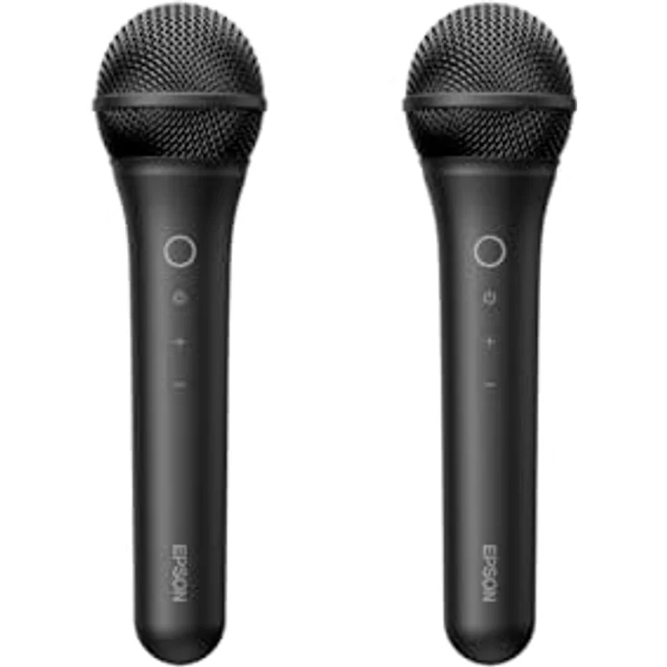 Epson ELPKM01, kabelloses Karaoke Mikrofon-Paar für flexibles Singen und Interaktion, schwarz – Bild 1