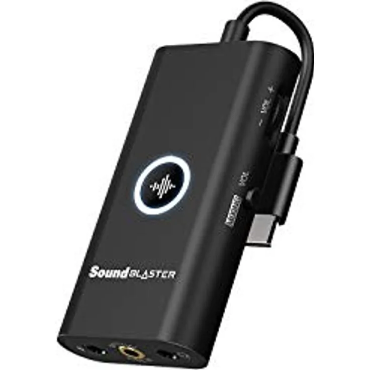 Creative Sound Blaster G3 Tragbare Konsolen-Gaming Externe Soundkarte USB-C DAC-Verstärker, kompatibel mit PS5, PS4, Switch, PC, Mac, für Kopfhörer