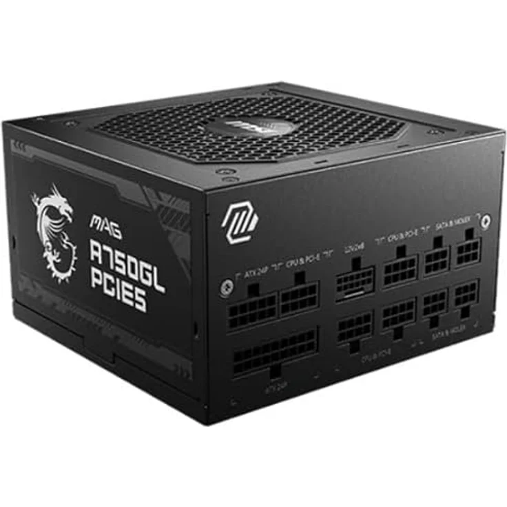 MSI MAG A750GL PCIE5 II, 750 W PC-Netzteil, 80 PLUS Gold, vollmodular, aktive Kühlung, Schwarz – Bild 10
