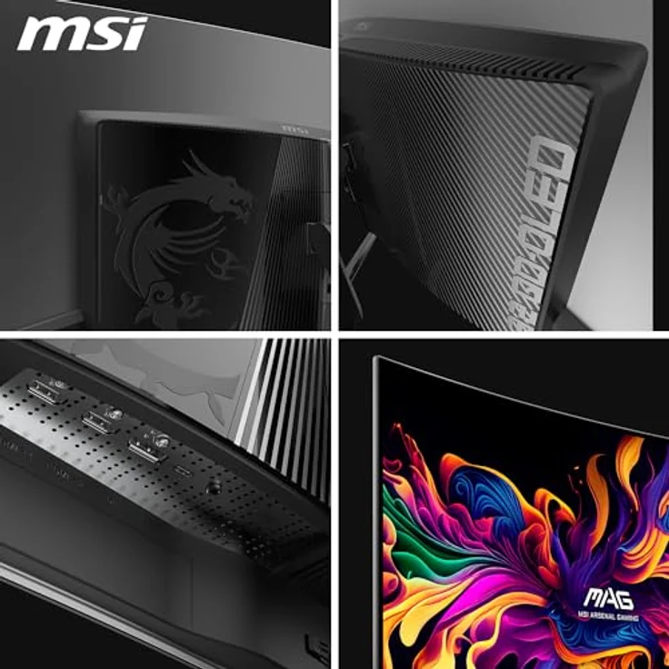 MSI MAG 321CUPDE QD-OLED, 32 Zoll UHD Curved Gaming Monitor mit 165Hz, 0,03ms Reaktionszeit, 99% DCI-P3, DisplayHDR True Black 400, DP 1.4a, HDMI 2.1, USB Type-C – Bild 5
