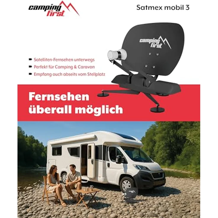Camping First Satmex mobil 3 grau, vollautomatische portable Satellitenantenne mit schneller Montage und zuverlässigem TV-Empfang für mobile Nutzung – Bild 3