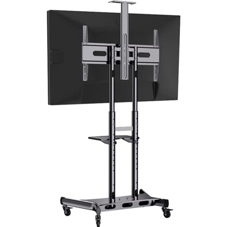 Hagor HP Twin Stand HD (84", 90 kg), TV Ständer, Schwarz, VESA bis 800 x 500 mm, höhenverstellbare Kameraaufnahme und AV-Ablage – Bild 8