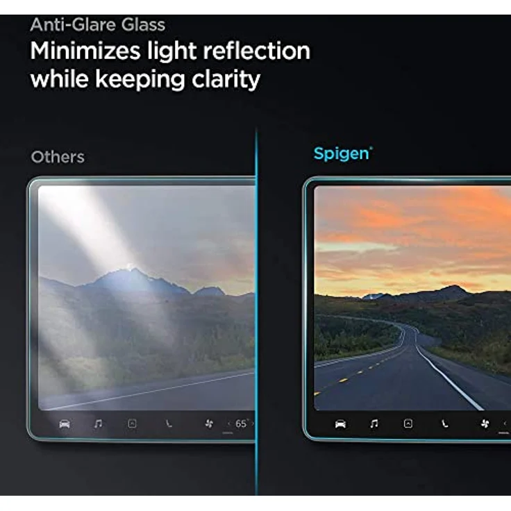 Spigen Panzerglas Schutzfolie für Tablet, 9H Härte, Anti-Fingerabdruck, extreme Klarheit, kompatibel mit Tesla Model 3 und Model Y – Bild 7