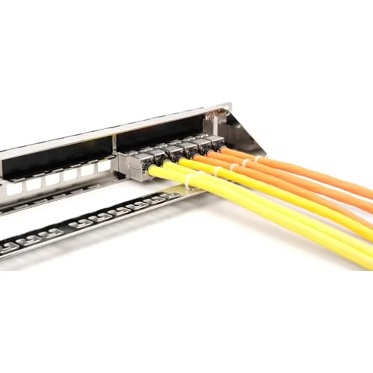 DIGITUS Patchpanel 24-Port, Modular für Keystone-Module, geschirmt, 19-Zoll Rack-Montage 1HE, grau – Bild 4