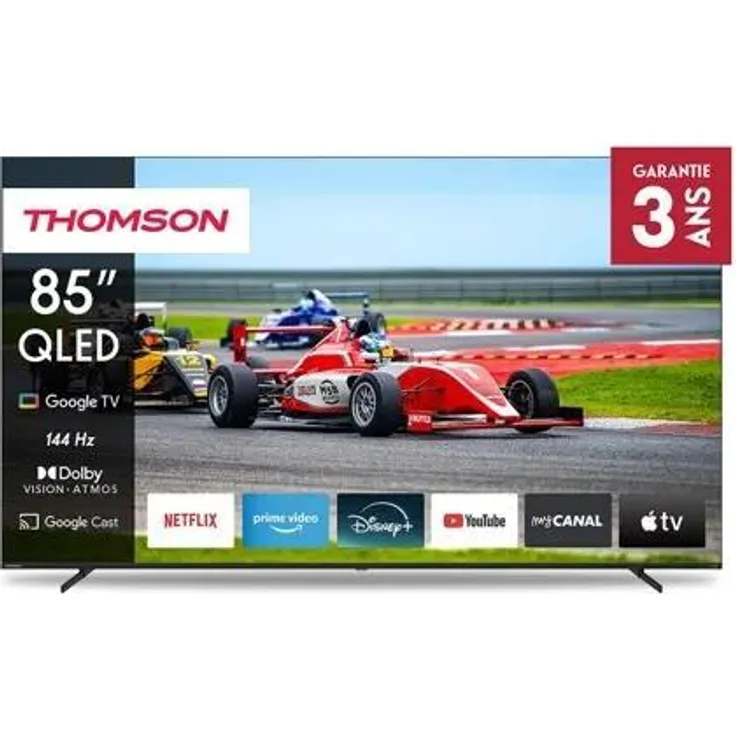Thomson Q70 Series 75" QLED Pro Smart-TV, 4K UHD, Google TV, Dolby Vision & Atmos, WLAN, grau