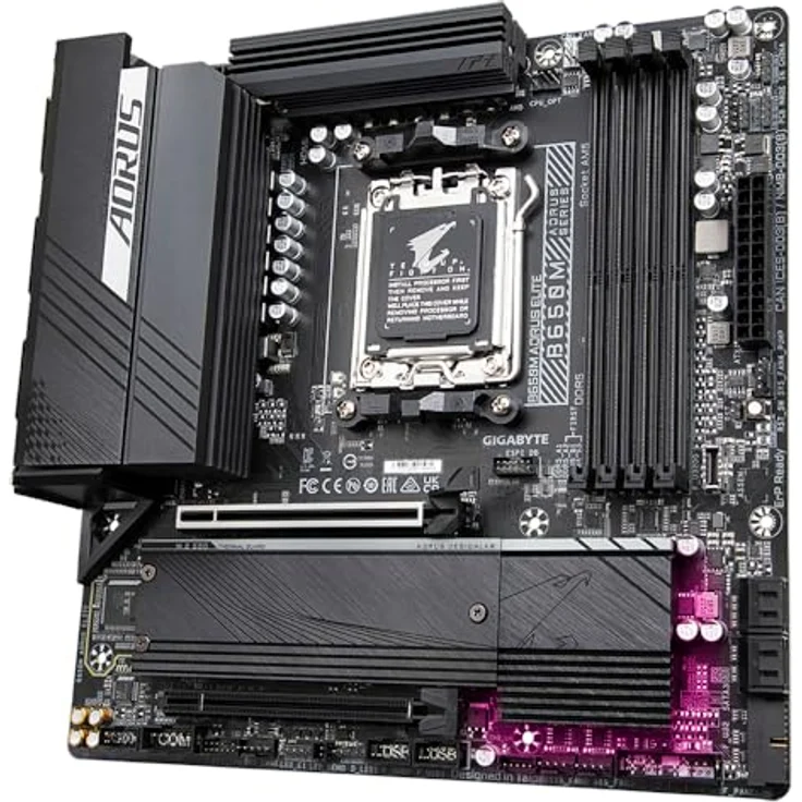 Gigabyte GA-B650M-AORUS Elite (AM5) (D), Mainboard mit DDR5-SDRAM und 256 GB RAM-Unterstützung in Schwarz – Bild 5