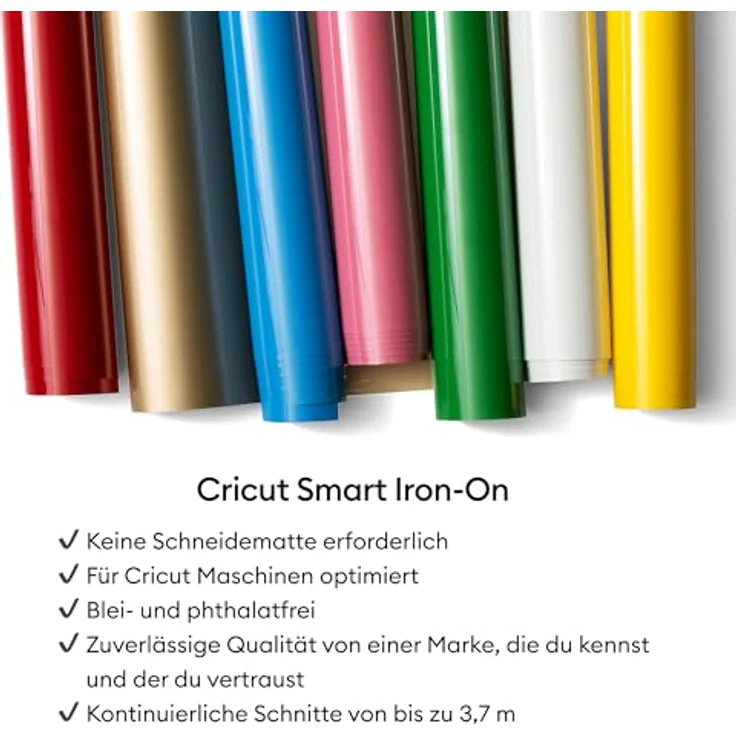 Cricut Smart Iron-On, Wärmeübertragungsmaterial 33 cm x 90 cm, schwarz, blei- und phthalatfrei für T-Shirts und Jacken – Bild 9