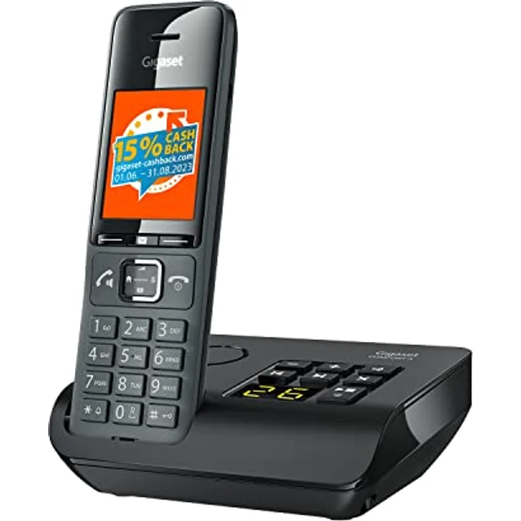 Gigaset Comfort 520A - Schnurloses DECT-Telefon mit Anrufbeantworter - Elegantes Design - Beste Audioqualität mit Freisprechfunktion - Komfort Anrufschutz - Adressbuch mit 200 Kontakten,titan-schwarz – Bild 1