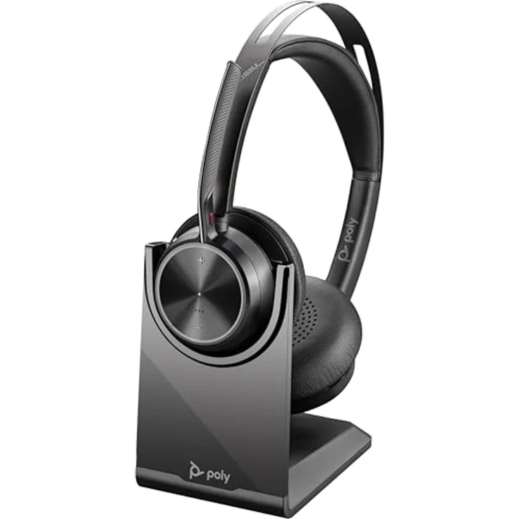 POLY Voyager Focus 2, Stereo Bluetooth On-ear Headset mit bester Audioqualität, Schwarz – Bild 3
