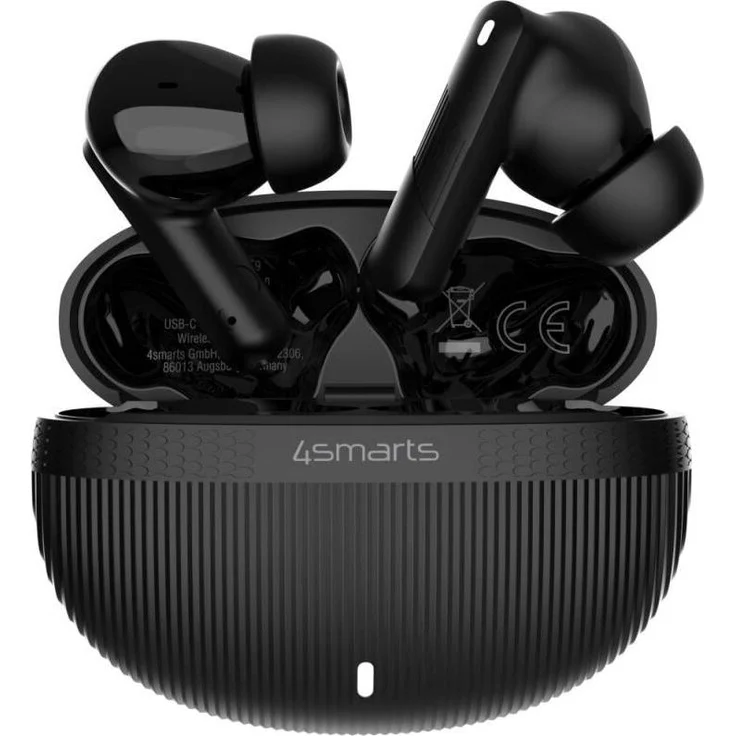 4smarts SkyBuds Pro ANC, Wireless Headset mit aktiver Geräuschunterdrückung, 5 Stunden Akkulaufzeit, kabellos, schwarz