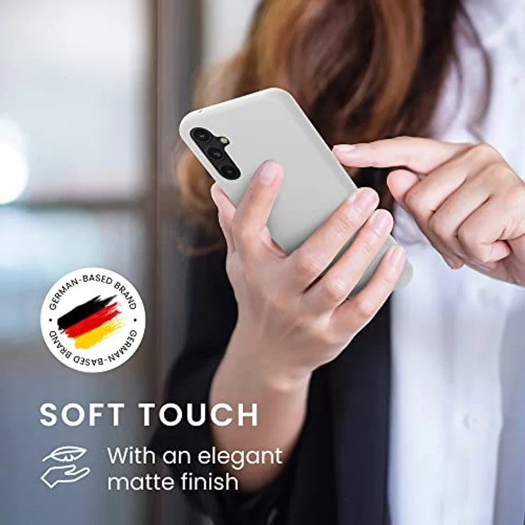 kwmobile Handyhülle für Samsung Galaxy A34 5G - TPU Case in Weiß matt, Kabelloses Laden, Rutschfest und Flexibel – Bild 4