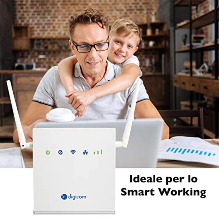 Digicom 4G LiteRoute LTE Cat4 Router (150Mbps Download und 50Mbps Upload 4G Upload 2X 10/100 LAN Ports Easy Wi-Fi mit WPS und bis zu 300Mbps Keine Konfiguration erforderlich, Firewall – Bild 4
