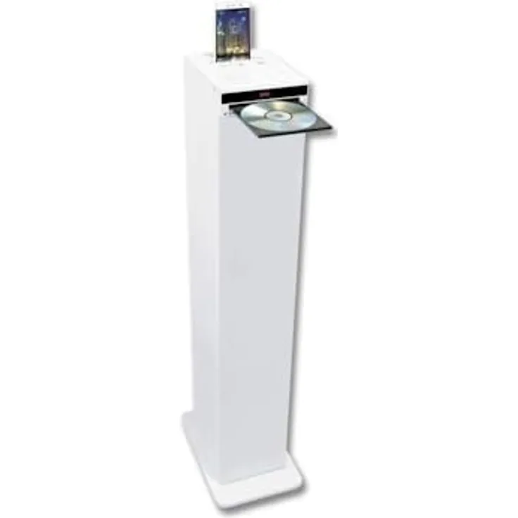 Inovalley HP32-CD-W Sound-Tower, Bluetooth CD-Player, Standlautsprecher, weiß