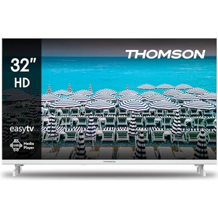 Thomson 32HD2S13W, 32 Zoll (80 cm) LED HD Fernseher in Weiß, kein Smart, mit Hotelmodus, Triple-Tuner, USB, HDMI, CI+ und A+ Panel – Bild 1