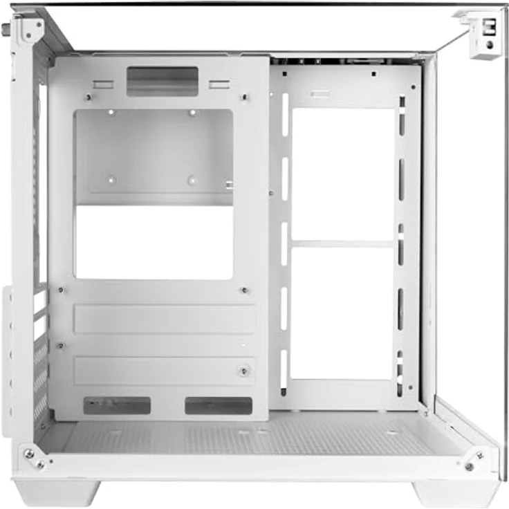 Mars Gaming MC-VISIONM, Kompaktes Mini-Tower PC-Gehäuse mit Panoramadreh-Glas, Weiß, Unterstützung für bis zu 240 mm Flüssigkeitskühlung und 330 mm Grafikkarten – Bild 6
