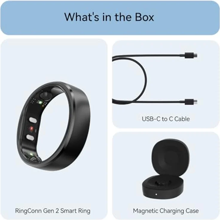 RingConn RINGCONN Gen2, Smarter Fitness-Tracker Ring mit 10-12 Tagen Akkulaufzeit, Schlaf- und Gesundheitsmonitoring, schwarz – Bild 7