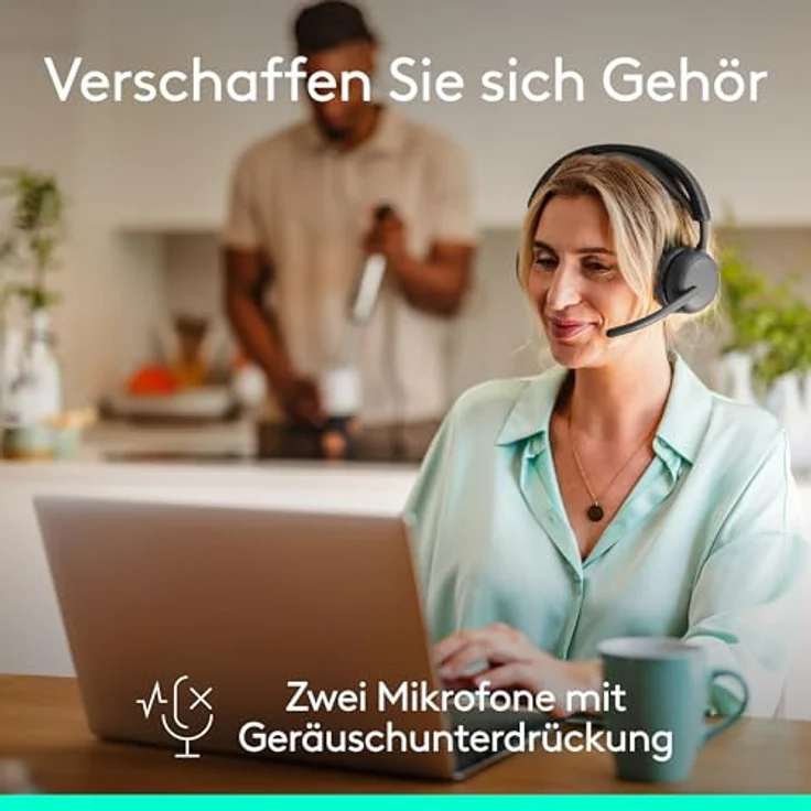 Logitech Zone Wireless 2 ES, kabelloses Headset mit adaptiver Hybrid-ANC, Bluetooth, Geräuschunterdrückung, Grafit – Bild 4